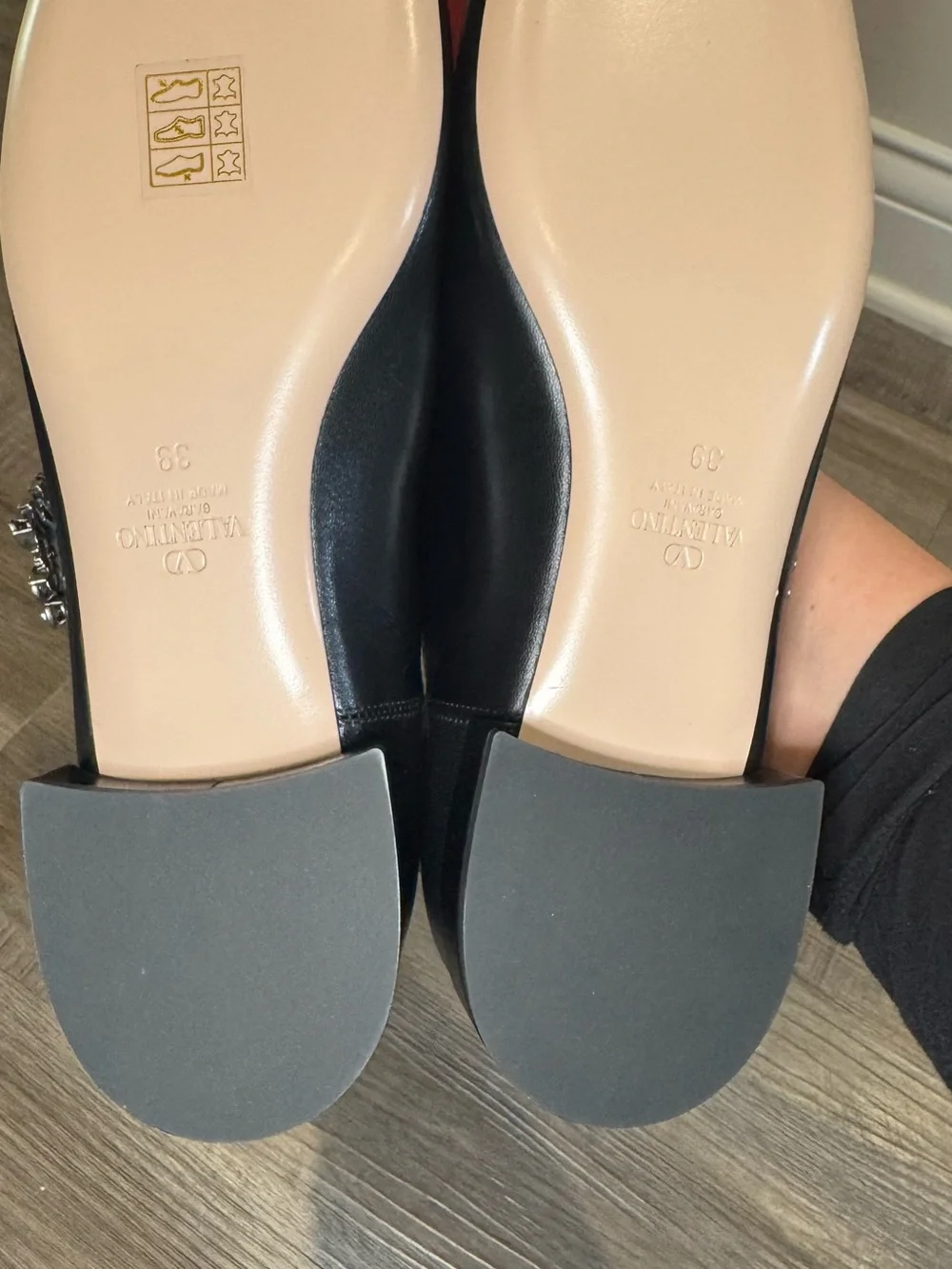 Valentino Garavani Preshoes Jewel Button Logo Ballerina Gladiator Zip Flats - Picture 13 of 16